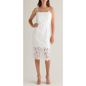Bardot White Lina Lace‎ Dress Size 10